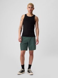 8″ Linen-Cotton Cargo Shorts