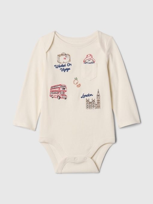 Baby Paddington Organic Cotton Embroidered Bodysuit